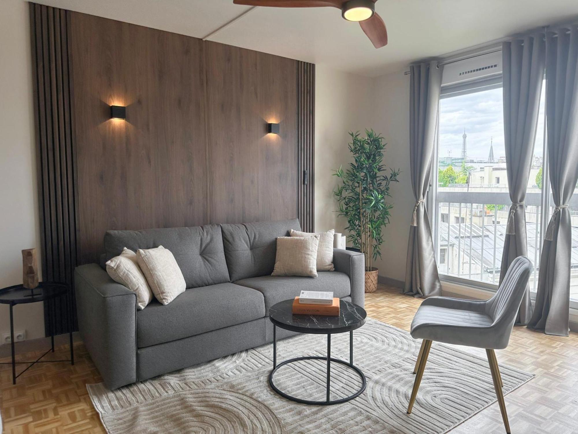 Brand-New Studio With Eiffel Tower View باريس المظهر الخارجي الصورة
